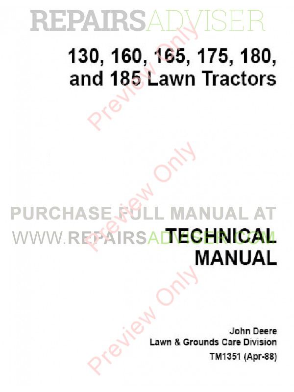 John Deere Lt 165 Manual Lawn