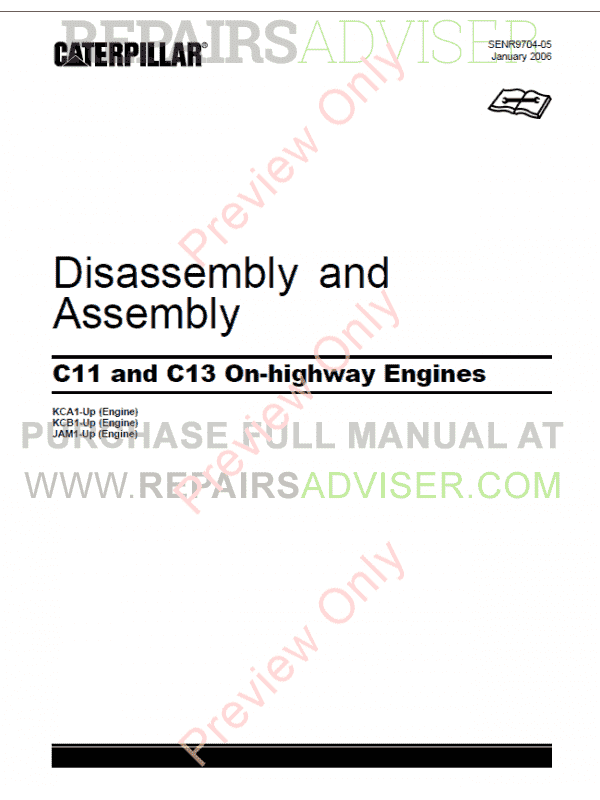 Cat C11, C13 On-Highway Engines Disassembly, Assembly ...