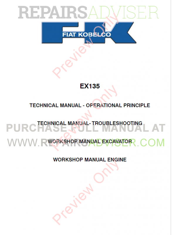 sr 135 kobelco excavator manual