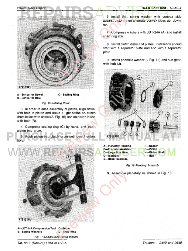 John Deere 2440 \u0026 2640 Tractors Technical Manual PDF Download