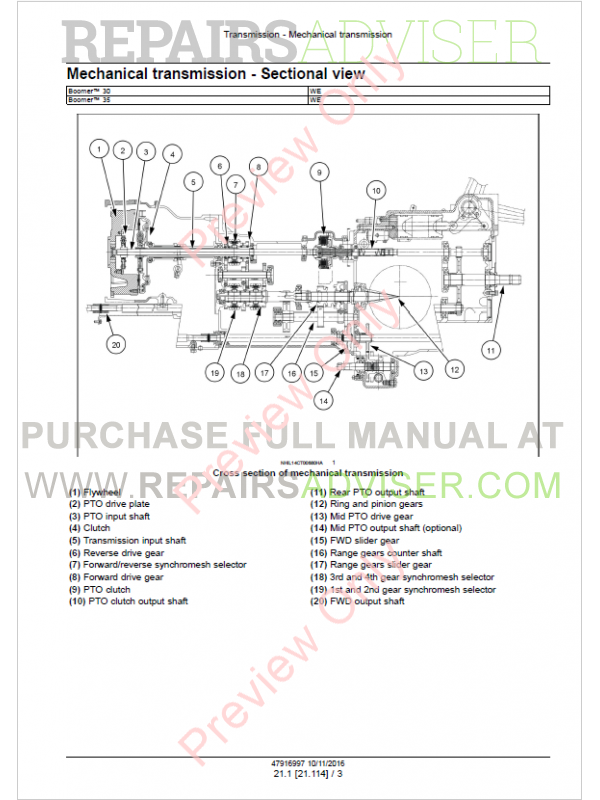 New holland boomer 30 service manual parts