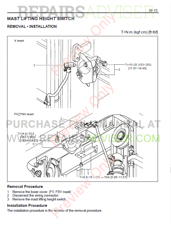 Toyota Forklifts 7 FBE13, 7 FBEF13-20 Series Manual PDF ...