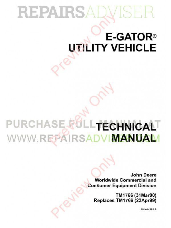 John Deere Gator Technical Manual Tm1518